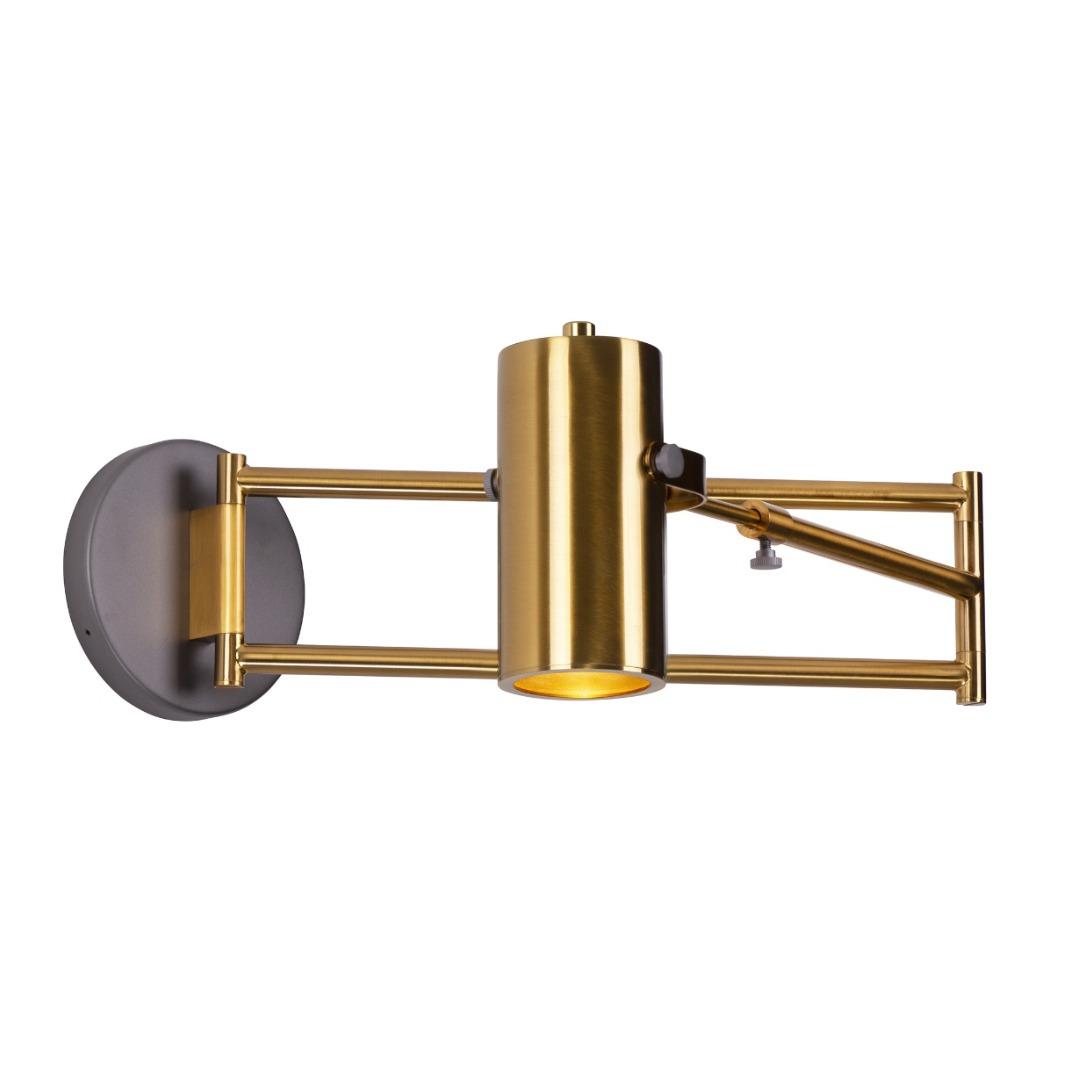 KINKIET SOFIA modernistyczny metalowy ze złotą oprawą