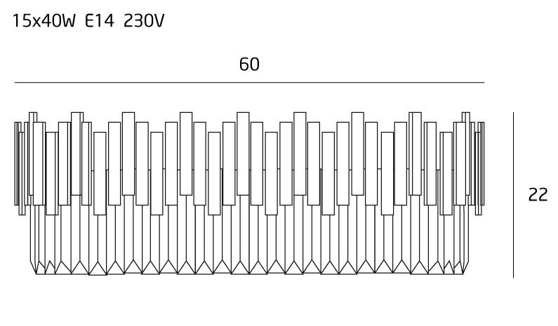 PLAFON CALZO glamour ze złotą oprawą i kryształami duży2