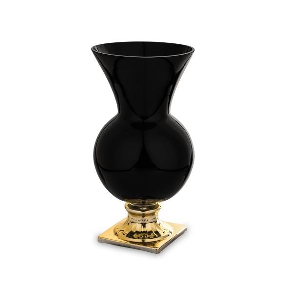 WAZON szklany czarno-złoty styl nowojorski