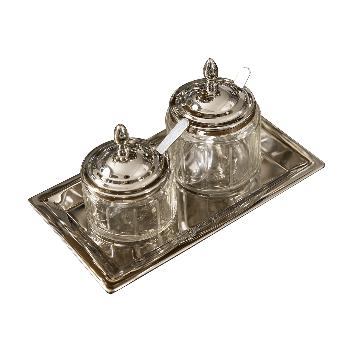 CUKIERNICZKI dwa pojemniki na tacy z łyżeczkami CUKIERNICZKI-dwa-pojemniki-na-tacy-z-lyzeczkami