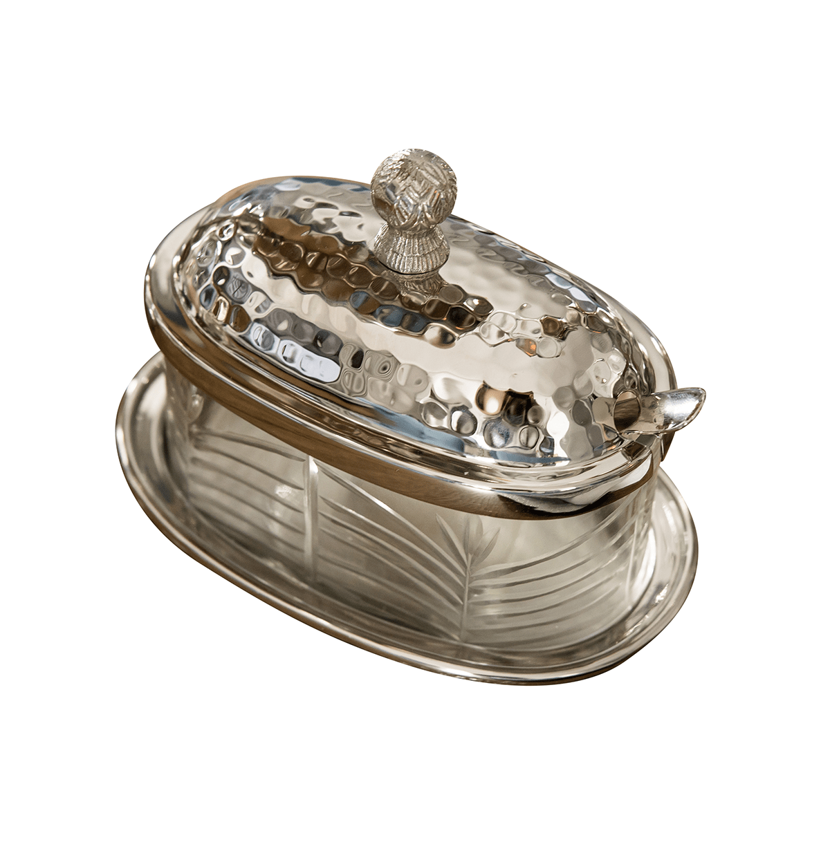 MASELNICZKA z nożykiem srebrna z niklu