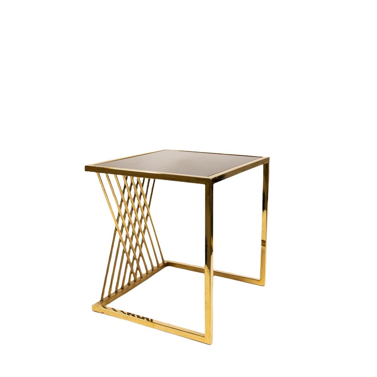 STOLIKI KAWOWE czarno-złote ze stali nierdzewnej glamour2