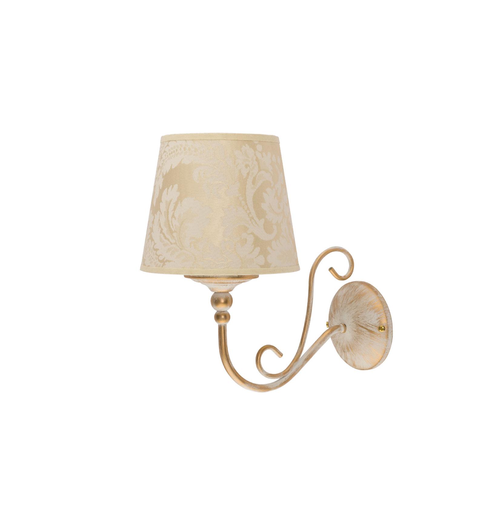 KINKIET kremowy abażur złote wykończenie styl klasyczny