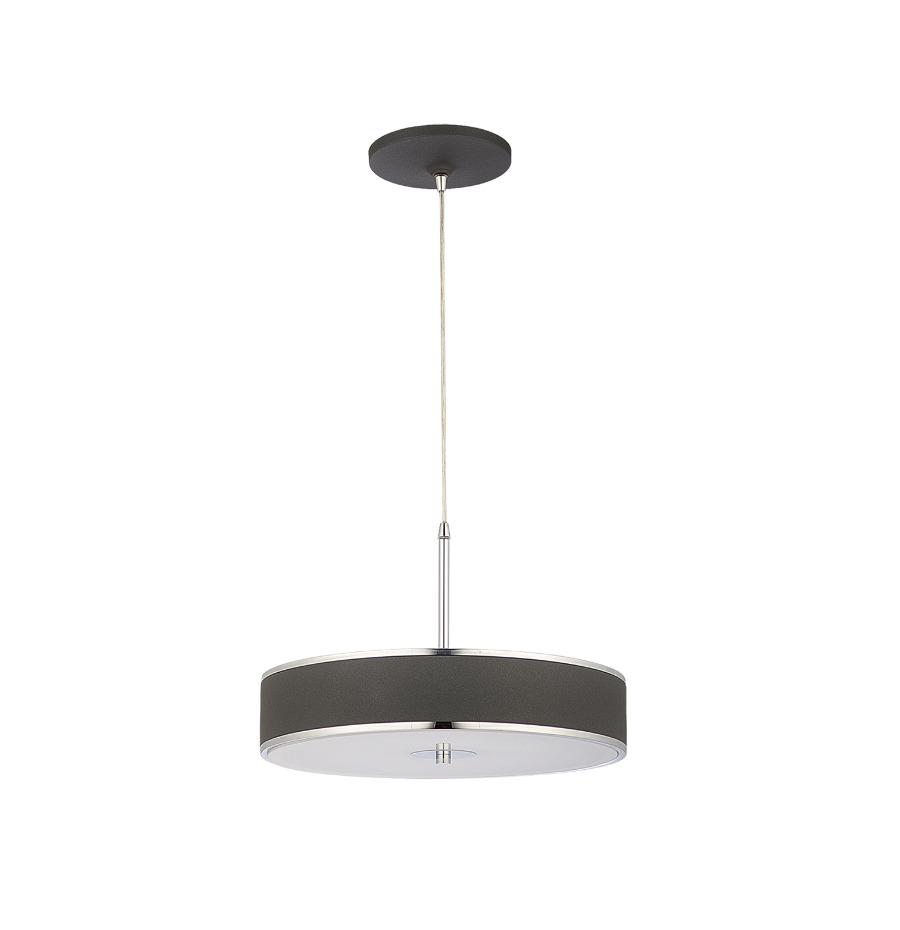 LAMPA WISZĄCA metalowo-szklana grafitowy okrągły klosz styl nowoczesny