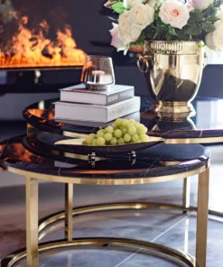 PATERA DEKORACYJNA złota, w kształcie liścia, styl glamour, piękna