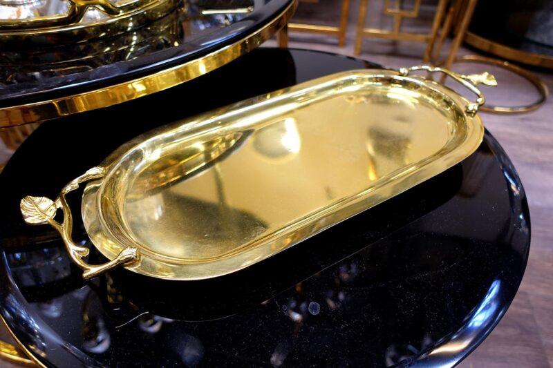 TACA metalowa złota podłużna klasyczna 2