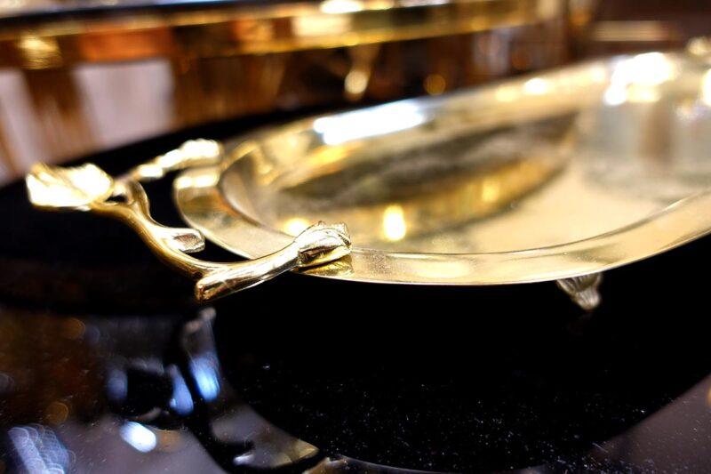 TACA metalowa złota podłużna klasyczna 5