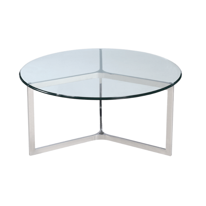 STOLIK KAWOWY HAMPTONS srebrno szklany okrągły styl modern classic