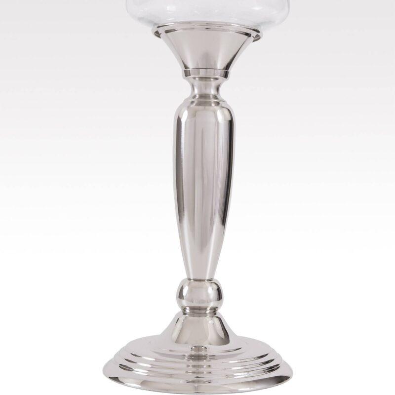 ŚWIECZNIK SOPHIE szklany z metalową podstawą styl nowojorski2