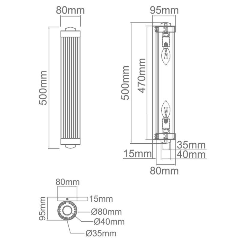 KINKIET FIATTO PARETTE OLD GOLD metalowo szklany nowoczesny3