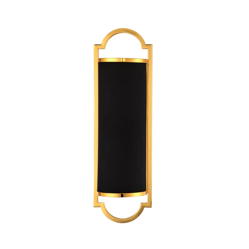 KINKIET LIBERO PARETTE GOLD NERO złota oprawa czarny klosz styl glamour ekskluzywny