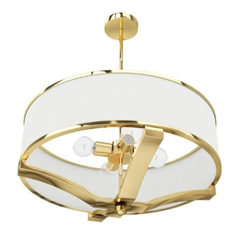 LAMPA WISZĄCA GERDO GOLD złota oprawa biały klosz styl glamour dekoracyjna LAMPA WISZĄCA GERDO GOLD złota oprawa biały klosz styl glamour dekoracyjna