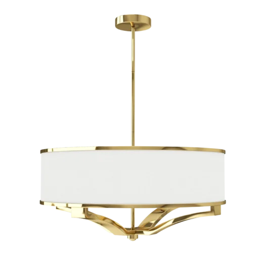 LAMPA WISZĄCA GERDO GOLD złota oprawa biały klosz styl glamour piękna