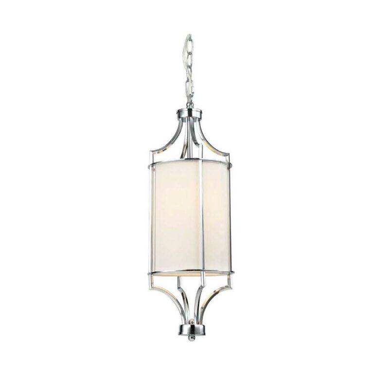 LAMPA WISZĄCA LUNGA CROMO metalowa srebrna oprawa styl glamour
