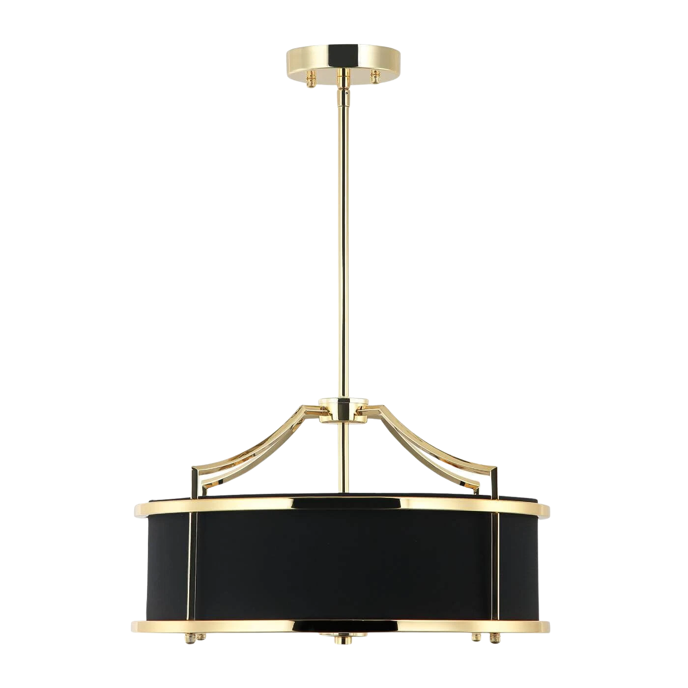 LAMPA WISZĄCA STANZA GOLD NERO S złota oprawa czarny klosz nowoczesna piękna