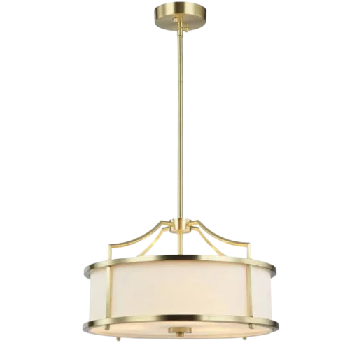 LAMPA WISZĄCA STANZA OLD GOLD S złota oprawa biały klosz nowoczesna glamour