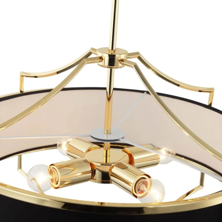 LAMPA WISZĄCA STESSO GOLD NERO S złota oprawa czarny klosz nowoczesna ekskluzywna LAMPA WISZĄCA STESSO GOLD NERO S złota oprawa czarny klosz nowoczesna ekskluzywna