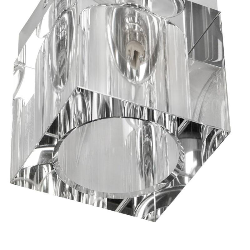 PLAFON CUBO CLARO srebrny z kryształowym kloszem styl glamour2 PLAFON CUBO CLARO srebrny z kryształowym kloszem styl glamour piekny