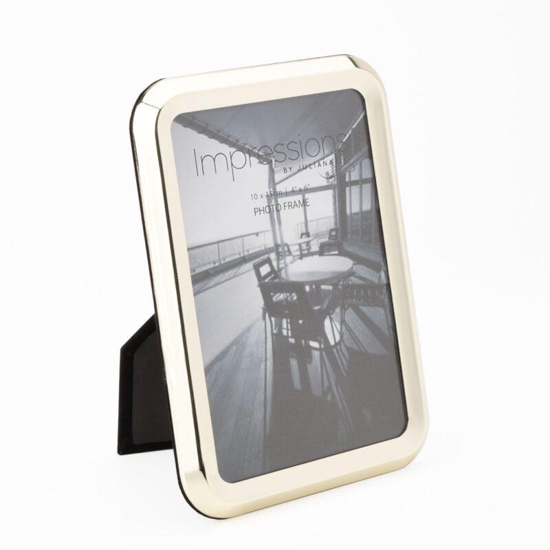 RAMKA NA ZDJĘCIA ze stali nierdzewnej złota owalna13x182