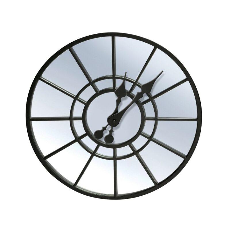 ZEGAR ŚCIENNY metalowo szklany czarny styl loft