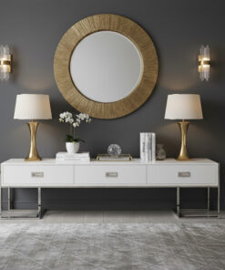 SZAFKA RTV Espiro prostokątna, biała, srebrna podstawa, nowoczesna elegancja