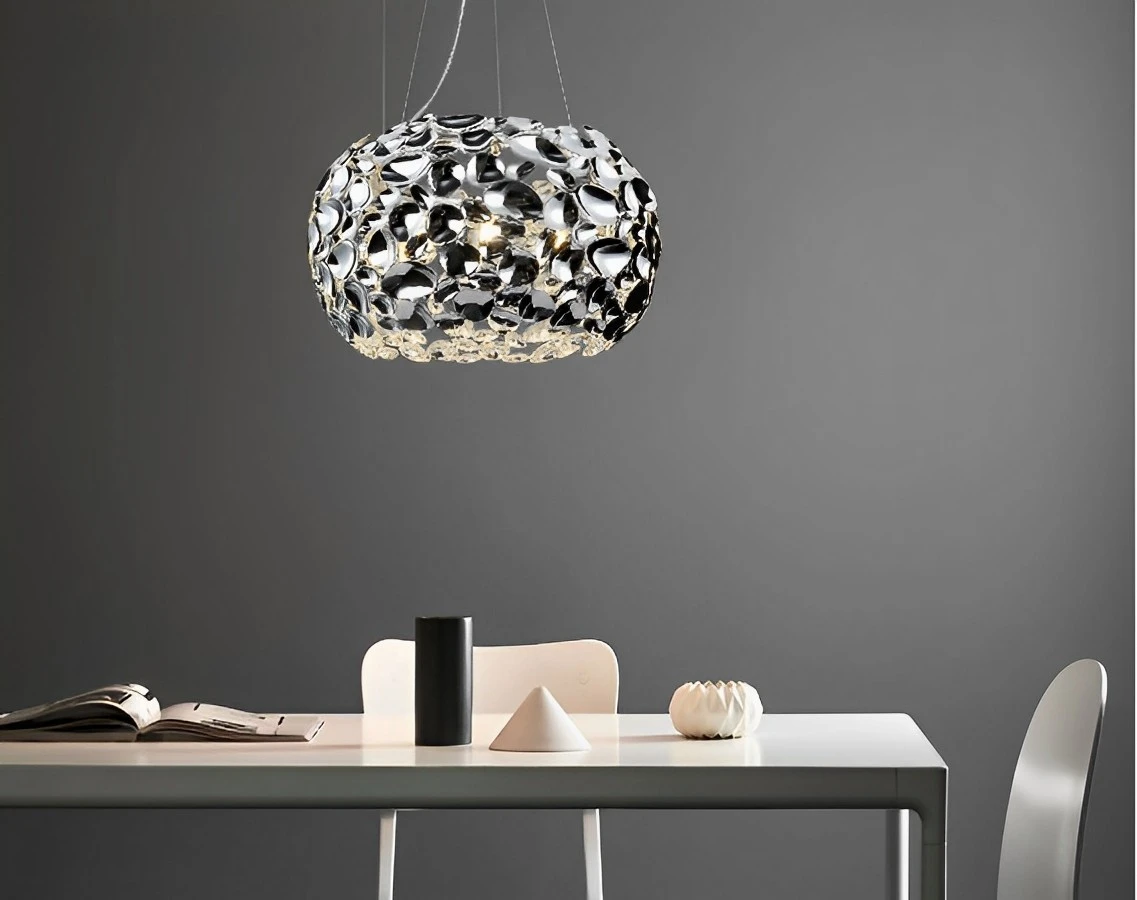 LAMPA WISZĄCA CARERA CROMO L metalowa chromowana nowoczesna dekoracyjna LAMPA-WISZACA-CARERA-CROMO-L-metalowa-chromowana-nowoczesna-dekoracyjna