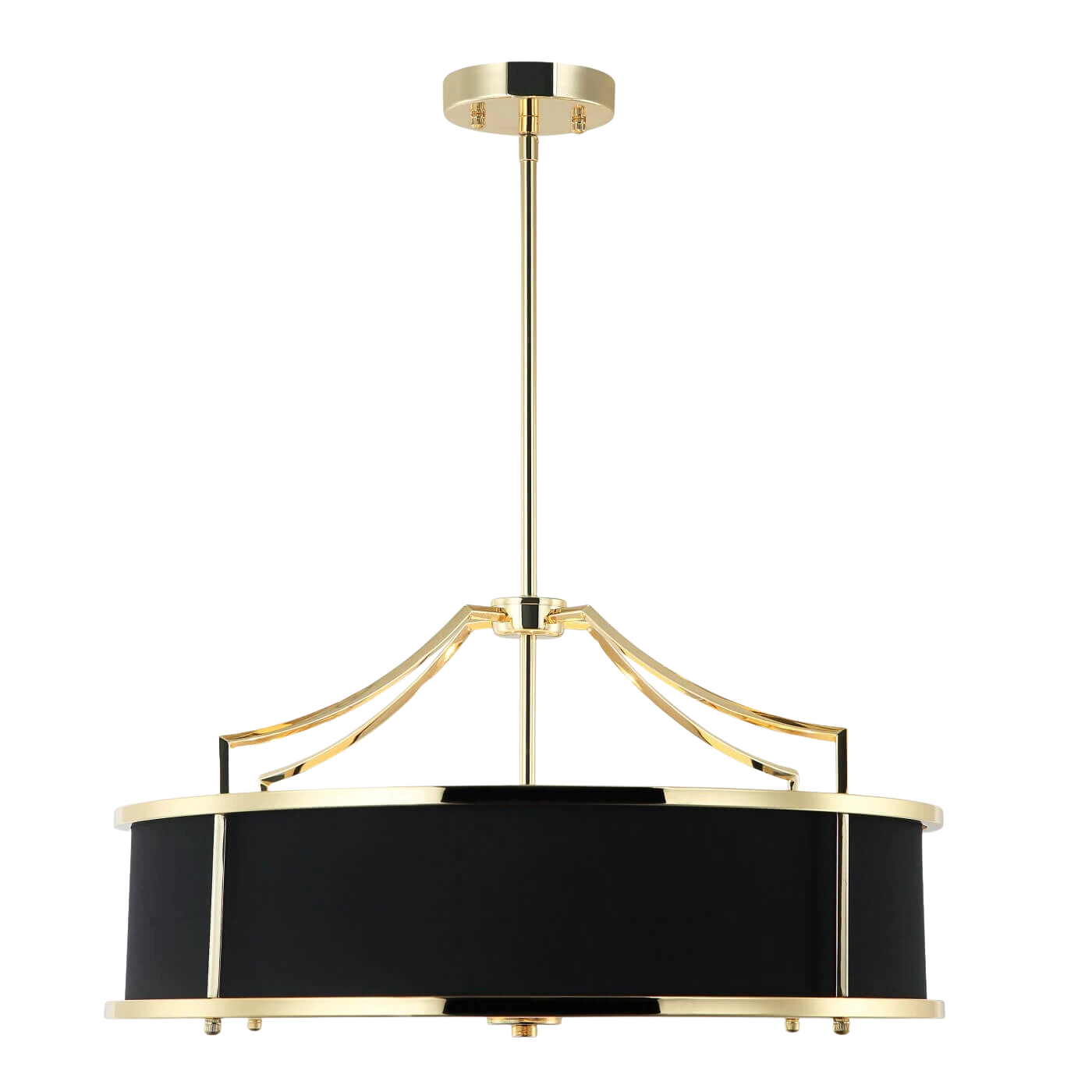 LAMPA WISZĄCA STANZA GOLD NERO M złota oprawa czarny klosz nowoczesna glamour