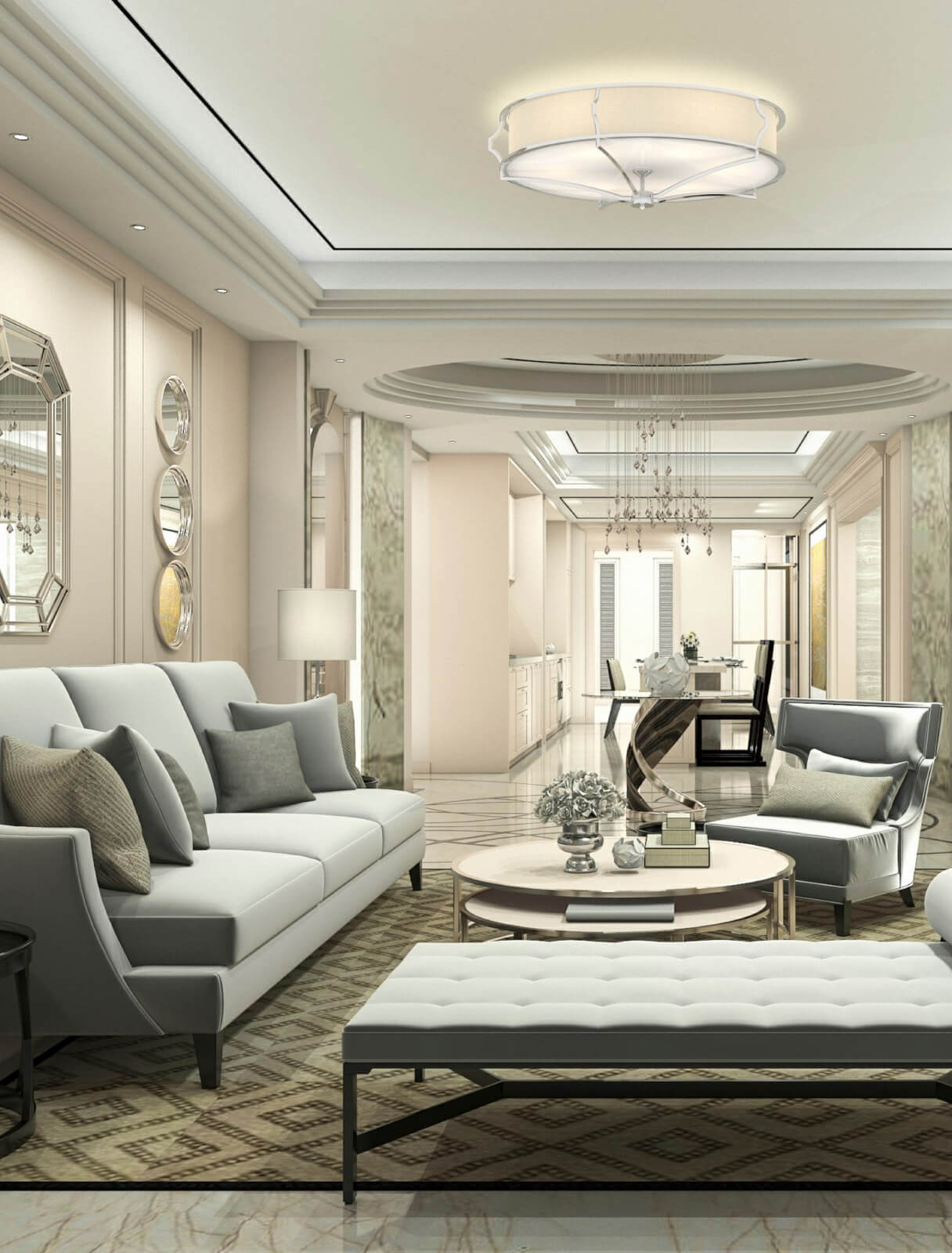 PLAFON STESSO CROMO L srebrna oprawa biały klosz nowoczesny piękny PLAFON STESSO CROMO L srebrna oprawa biały klosz nowoczesny piękny