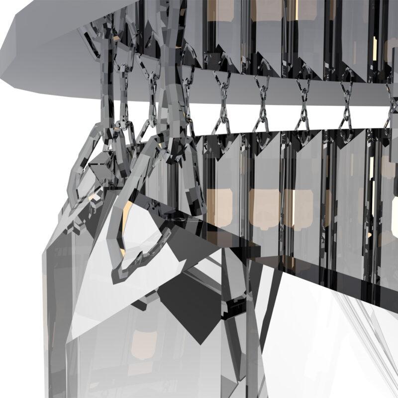 PLAFON WALES glamour ze srebrną podstawą i szklanymi elementami 2