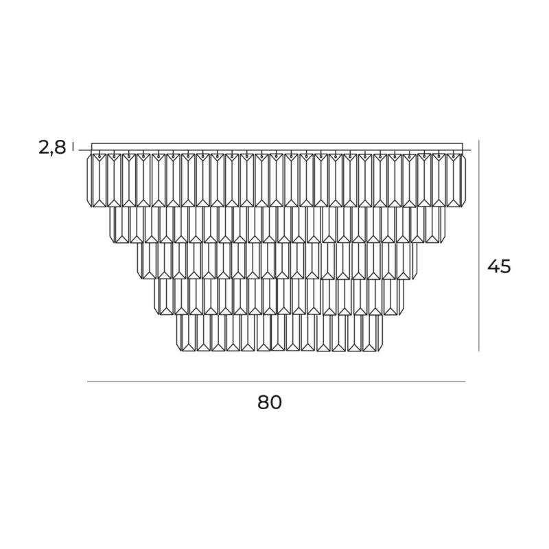 PLAFON WALES glamour ze srebrną podstawą i szklanymi elementami 3