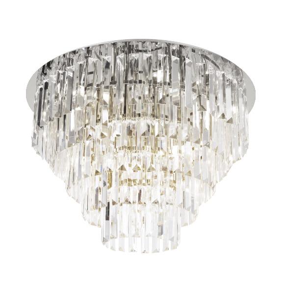 PLAFON WALES glamour ze srebrną podstawą i szklanymi elementami