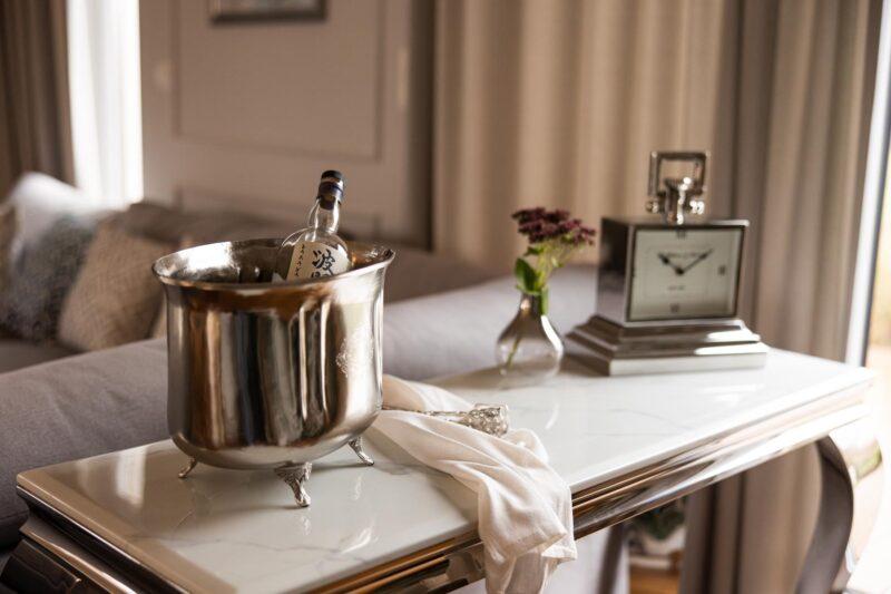 COOLER do szampana na nóżkach srebrny klasyczny 3