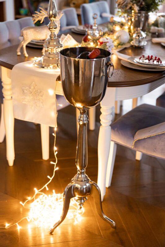 COOLER wysoki do szampana srebrny klasyczny 4