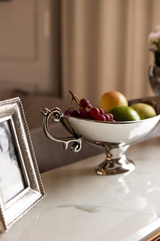 PATERA podłużna srebrna z niklu klasyczna 2