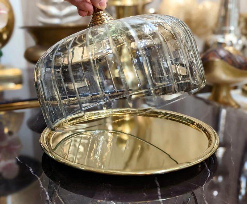 PATERA złota ze szklaną osłonką klasyczna 2