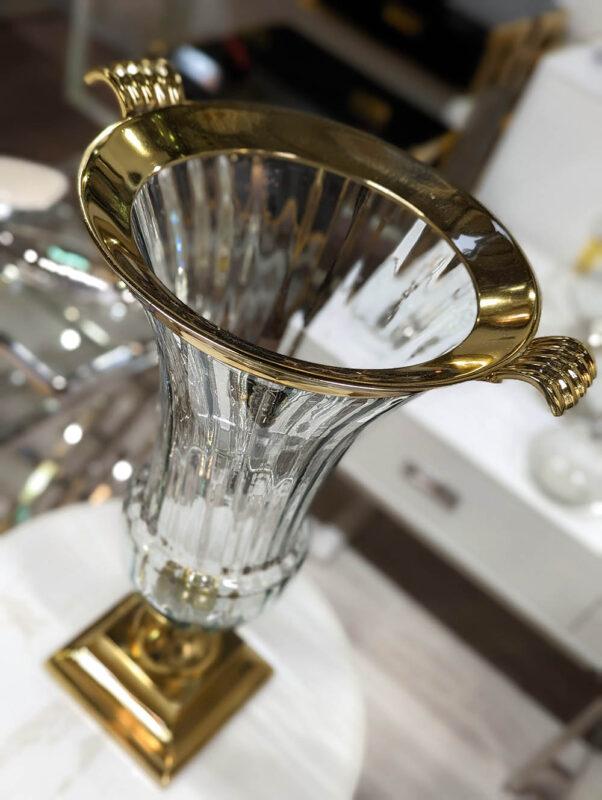 WAZON SZKLANY ze złotym detalem nowoczesny 2