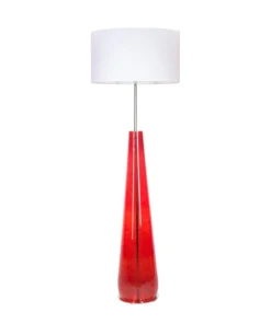 LAMPA-PODLOGOWA-4concepts-Berlin-Czerwona-50×30-cm-Glamour-nowoczesna-czerwona-podstawa-bialy-abazur