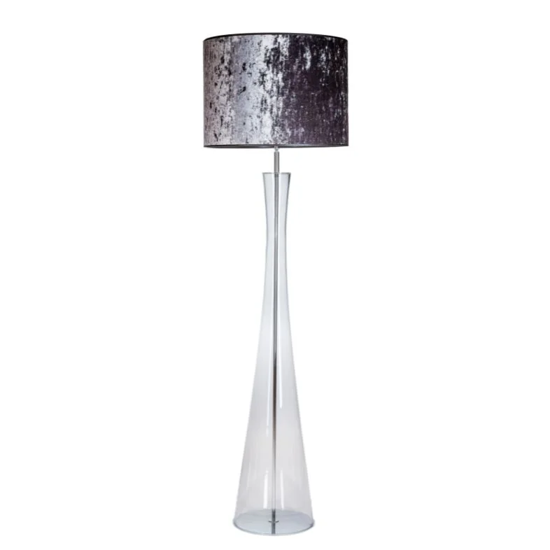 LAMPA PODŁOGOWA 4concepts Siena Transparentna 50×30 cm Lawendowy Abażur LAMPA PODŁOGOWA 4concepts Siena Transparentna 50×30 cm Lawendowy Abażur, Glamour