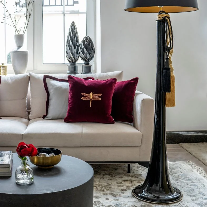 LAMPA PODŁOGOWA 4concepts Zurich Czarna Czarny Abażur LAMPA PODŁOGOWA 4concepts Zurich Czarna Czarny Abażur