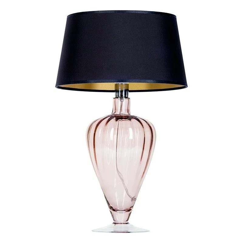 LAMPA STOŁOWA 4concepts Bristol Transparentna Miedź Szklana Czarno Złoty Abażur LAMPA STOŁOWA 4concepts Bristol Transparentna Miedź Szklana Czarno Złoty Abażur