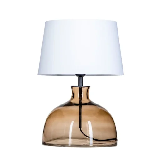 LAMPA STOŁOWA 4concepts Haga Transparentny Brąz Glamour Biały Abażur