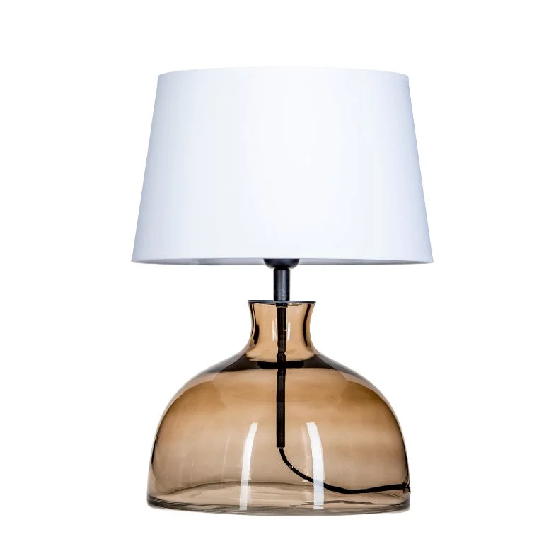 LAMPA STOŁOWA 4concepts Haga Transparentny Brąz Glamour Biały Abażur LAMPA STOŁOWA 4concepts Haga Transparentny Brąz Glamour Biały Abażur
