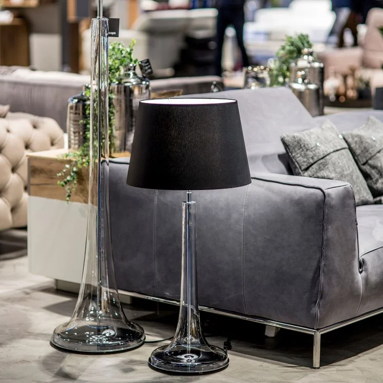 LAMPA STOŁOWA 4concepts Lozanna Transparentna Czerń Glamour Czarny Abażur LAMPA STOŁOWA 4concepts Lozanna Transparentna Czerń Glamour Czarny Abażur