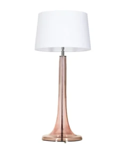 LAMPA STOŁOWA 4concepts Lozanna Transparentna Miedź Glamour Biały abażur