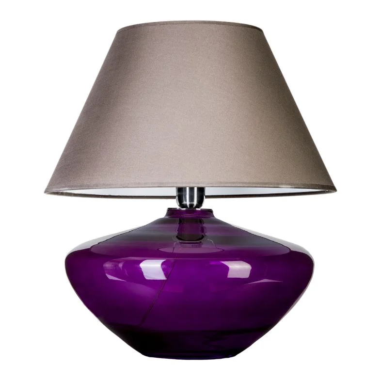 LAMPA STOŁOWA 4concepts Madrid Fioletowa Szary Abażur Piękna LAMPA STOŁOWA 4concepts Madrid Fioletowa Glamour Szary Abażur