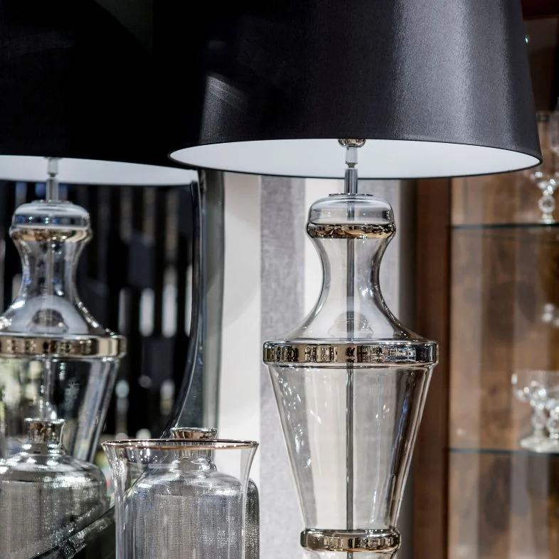 LAMPA STOŁOWA 4concepts Roma Platynowa Glamour LAMPA STOŁOWA 4concepts Roma Platynowa Szklana