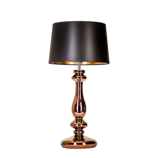 LAMPA STOŁOWA 4concepts Versailles Miedziana Piękny Czarno Miedziany Abażur