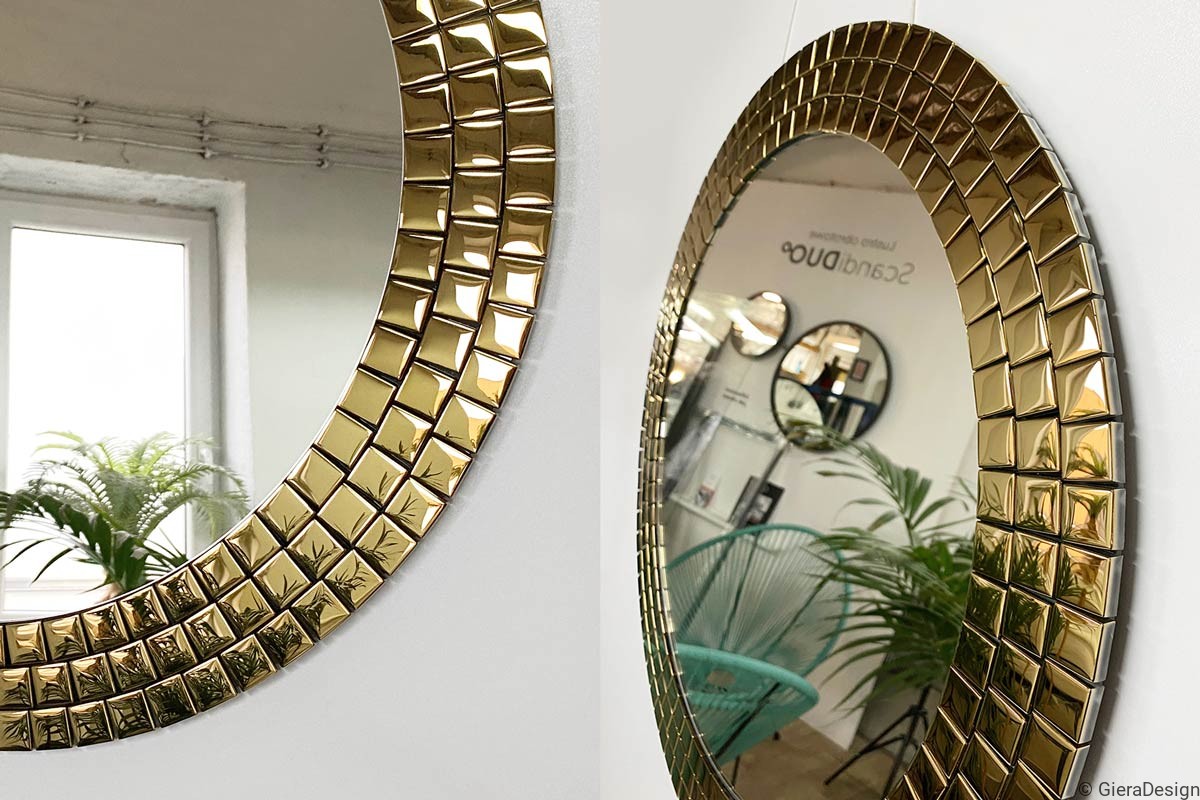 Lustro-Ścienne-Aurora-Gold-Okrągłe-Glamour-Dekoracyjne Lustro-Ścienne-Aurora-Gold-Okrągłe-Glamour-Dekoracyjna-Rama