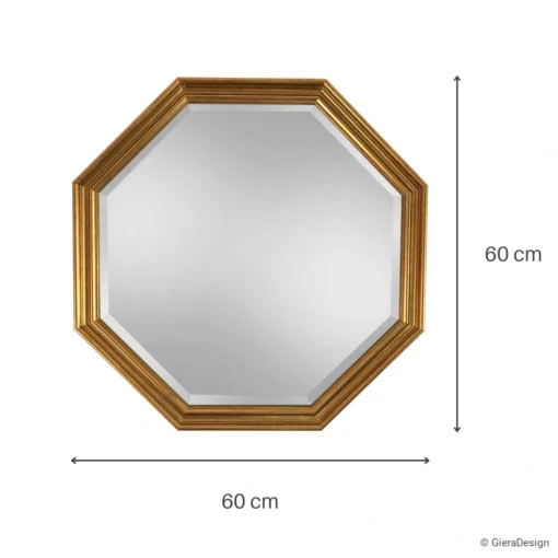 Lustro-Ścienne-Fere-Oktagon-Ośmiokątne-Złota-Rama-Opcja-1-60x60-Wymiary-Małe