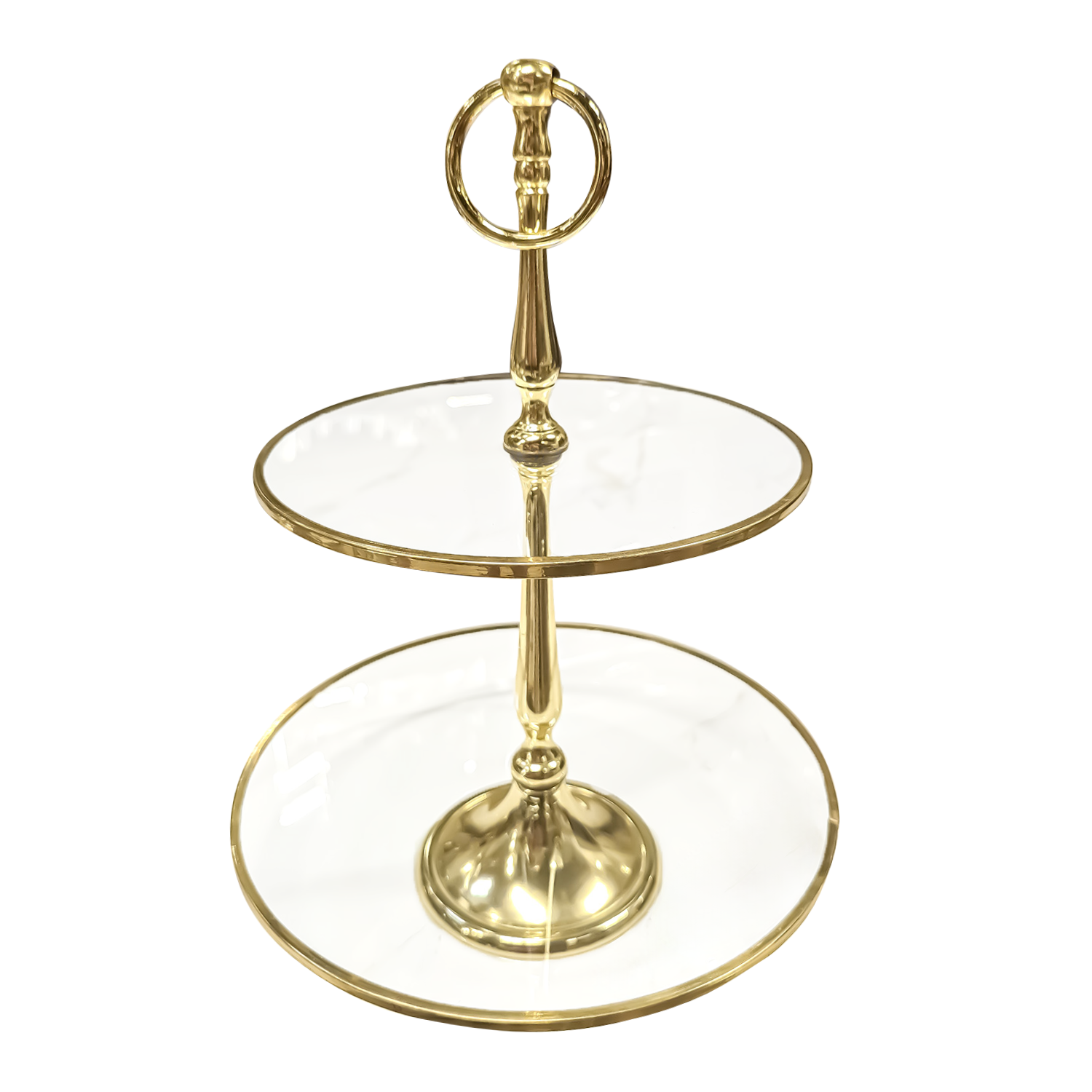 PATERA podwójna, okrągła, złote wykończenia, szklana PATERA podwójna, okrągła, złote wykończenia, szklana, elegancka